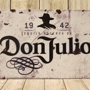 12"x8" Don Julio Black Top Tequila Sign Wall Art